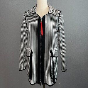 LANDI FANCY LULA REVERSIBLE FULL ZIP ARTSY PARKA JACKET MADE IN ITALY-  IT 42